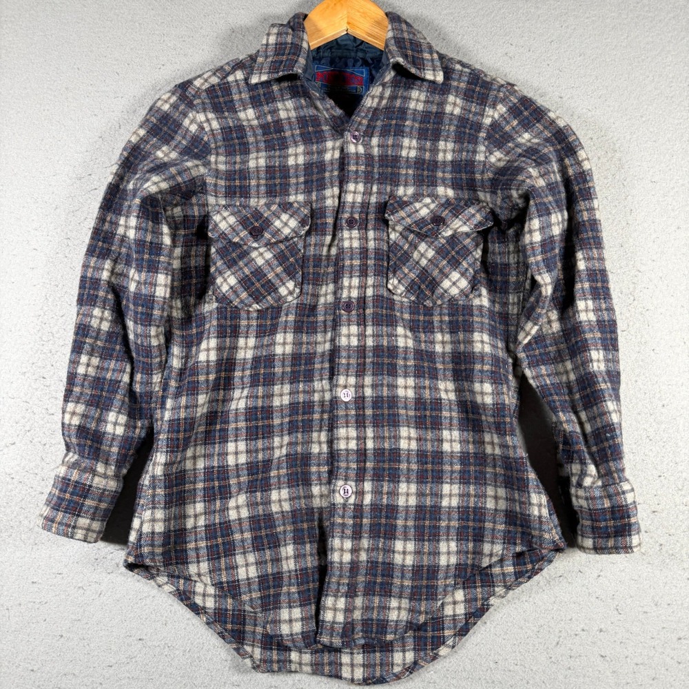 Vintage Ponderosa Rugged Shirts Flannel Plaid Button Up Womens Size Small Wool